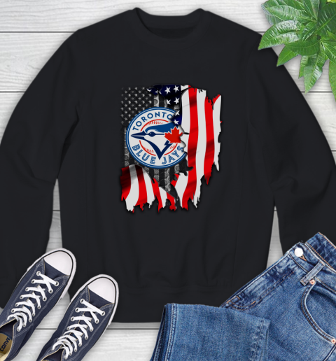 Toronto Blue Jays MLB Baseball American Flag Sweatshirt