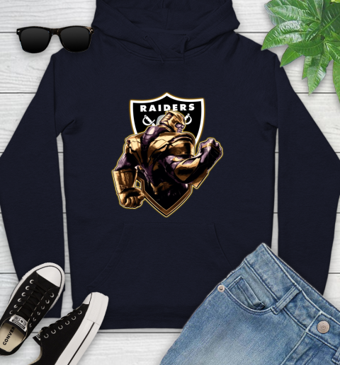 NFL Thanos Avengers Endgame Football Sports Oakland Raiders Youth Hoodie 4