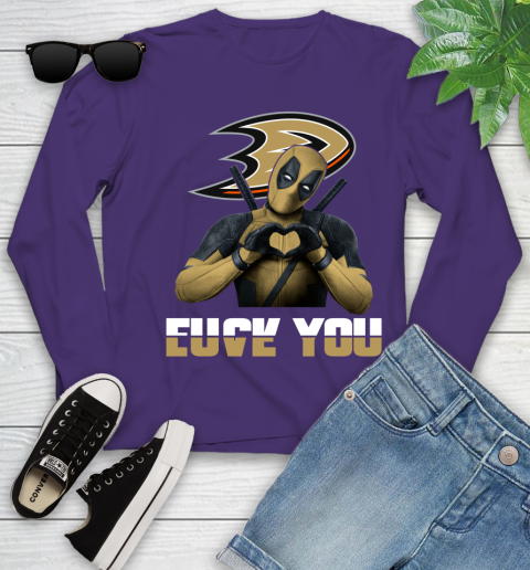 NHL Deadpool Love You Fuck You Hockey Sports Youth Long Sleeve 4