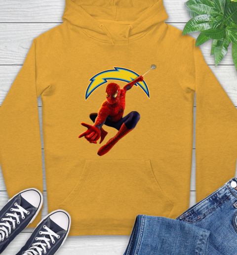 NFL Spider Man Avengers Endgame Football Los Angeles Chargers Hoodie 3