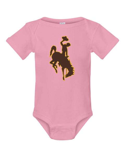 Wyoming Cowboys Infant Bodysuit 79ll wyoming cowboys infant rib bodysuit 4400 105 front pink