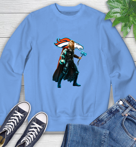 NFL Thor Avengers Endgame Football Denver Broncos Sweatshirt 11