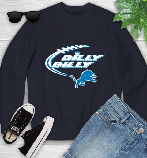 NFL Detroit Lions Dilly Dilly Football Sports Youth Sweatshirt 3