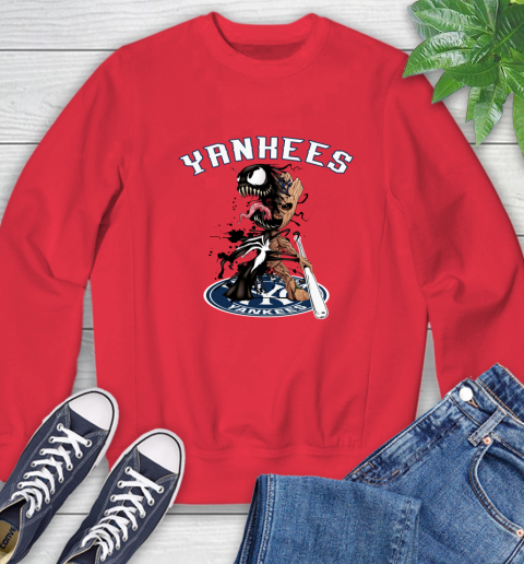 MLB New York Yankees Baseball Venom Groot Guardians Of The Galaxy Sweatshirt 10