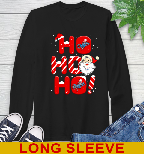 Los Angeles Dodgers MLB Baseball Ho Ho Ho Santa Claus Merry Christmas Shirt Long Sleeve T-Shirt