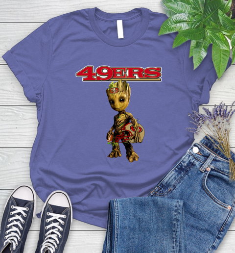 San Francisco 49ers NFL Football Groot Marvel Guardians Of The Galaxy Women's T-Shirt 11