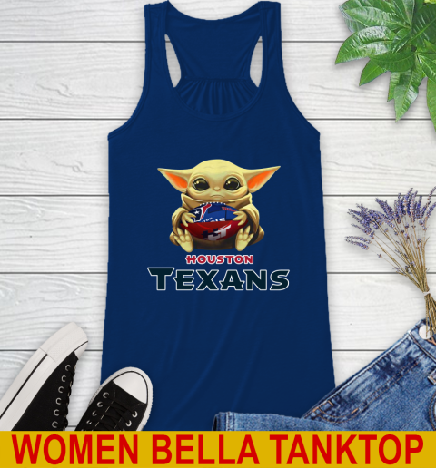 NFL Football Houston Texans Baby Yoda Star Wars Shirt Racerback Tank - Image 10
