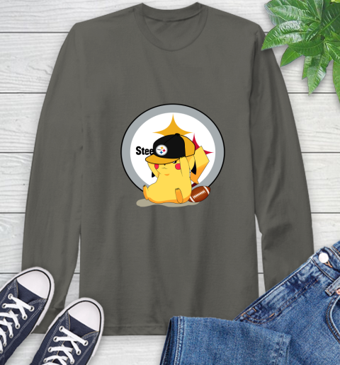 NFL Pikachu Football Sports Pittsburgh Steelers Long Sleeve T-Shirt 8