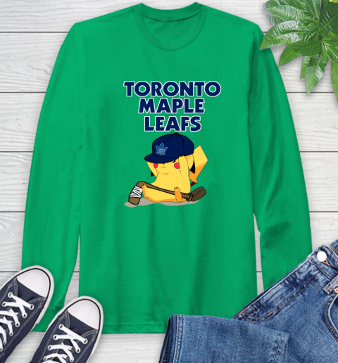 NHL Pikachu Hockey Sports Toronto Maple Leafs Long Sleeve T-Shirt 7