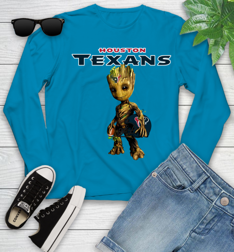 Houston Texans NFL Football Groot Marvel Guardians Of The Galaxy Youth Long Sleeve 7