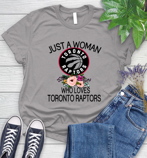 NBA Just A Woman Who Loves Toronto Raptors Basketball Sports Women's T-Shirt 3