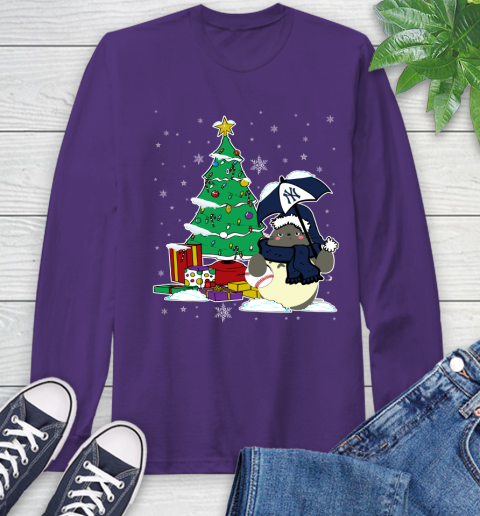 New York Yankees MLB Baseball Cute Tonari No Totoro Christmas Sports Long Sleeve T-Shirt 5