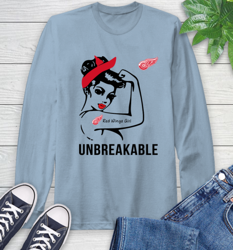 NHL Detroit Red Wings Girl Unbreakable Hockey Sports Long Sleeve T-Shirt 6