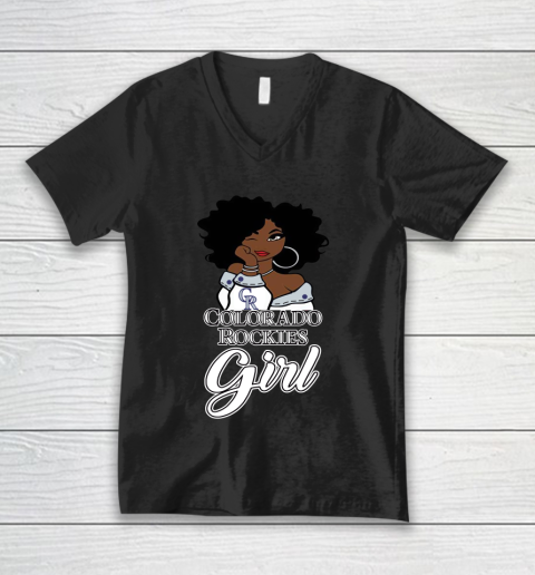 Colorado Rockiess Girl MLB V-Neck T-Shirt