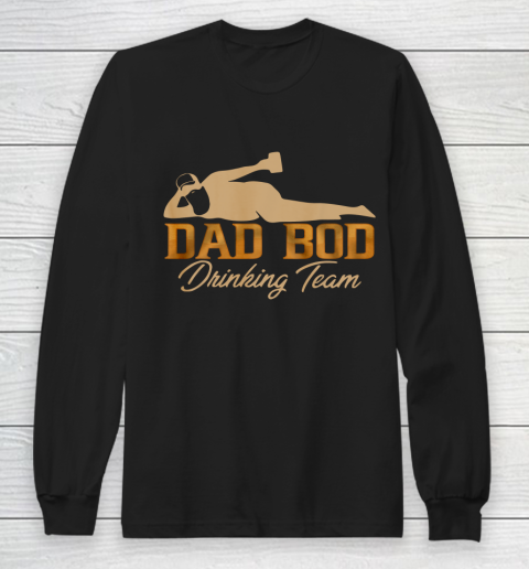Dad Bod Drinking Team Father Beer Drinker Retro Vintage Funny Long Sleeve T-Shirt
