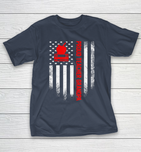 GrandFather gift shirt Vintage USA American Flag Proud Teacher Grandpa Distressed T Shirt T-Shirt 13