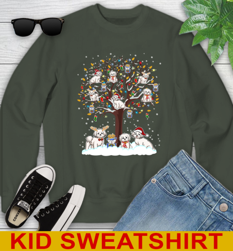 Maltese dog pet lover light christmas tree shirt 116