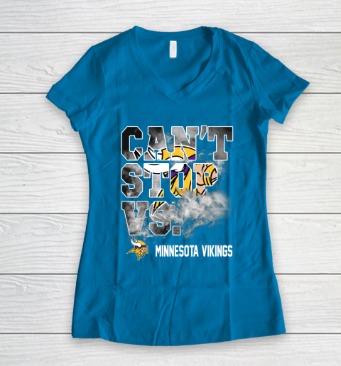 NFL Minnesota Vikings Can't Stop Vs Women's V-Neck T-Shirt 5