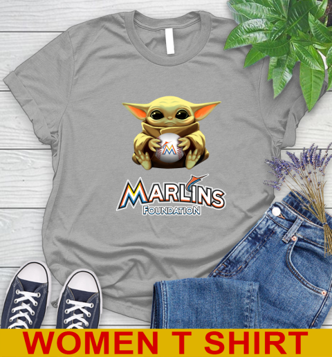 MLB Baseball Miami Marlins Star Wars Baby Yoda Shirt 99