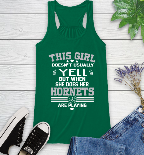 Charlotte Hornets NBA Basketball I Yell When My Team Is Playing Racerback Tank 6