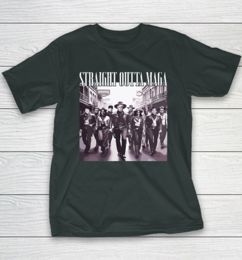 Straight Outta Maga Funny Trump 2024 Youth T-Shirt 3