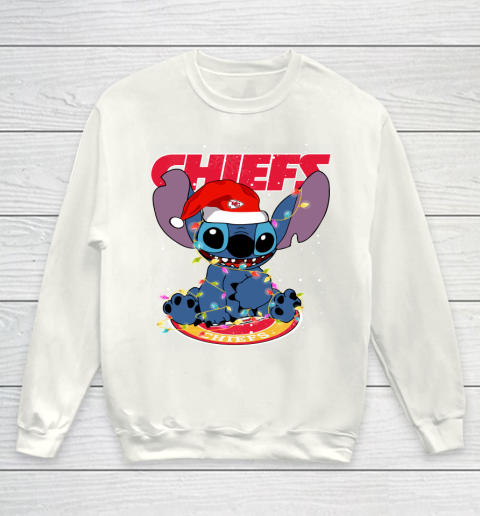 Kansas City Chiefs NFL Football noel stitch Christmas Youth Sweatshirt