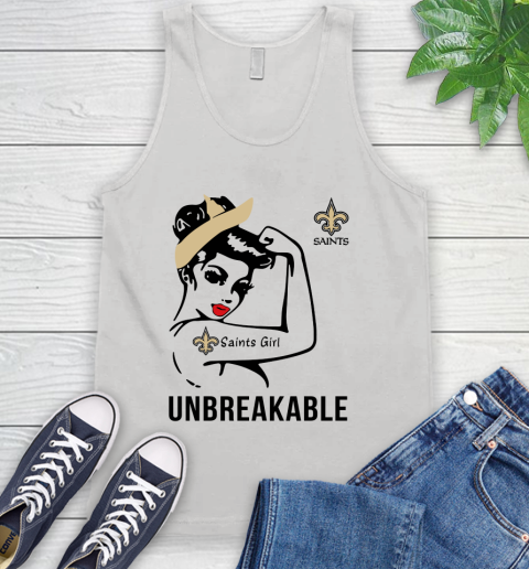 NFL New Orleans Saints Girl Unbreakable Football Sports Tank Top