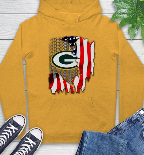 Green Bay Packers Nfl Football American Flag Hoodie Itees Global
