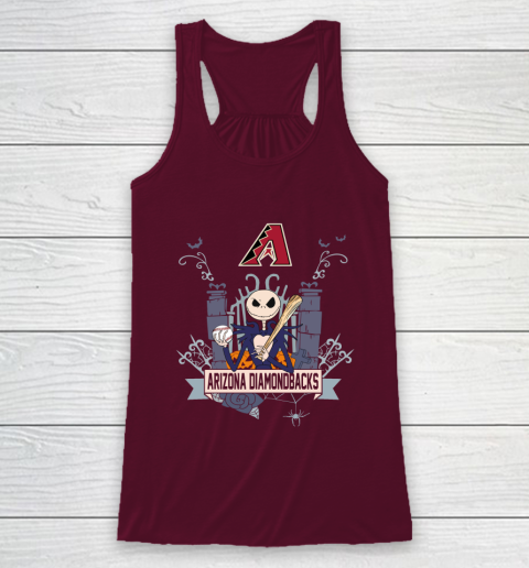 MLB Arizona Diamondbacks Baseball Jack Skellington Halloween Racerback Tank 2