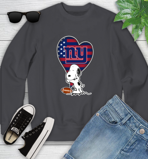 New York Giants NFL Football The Peanuts Movie Adorable Snoopy Youth Sweatshirt 6