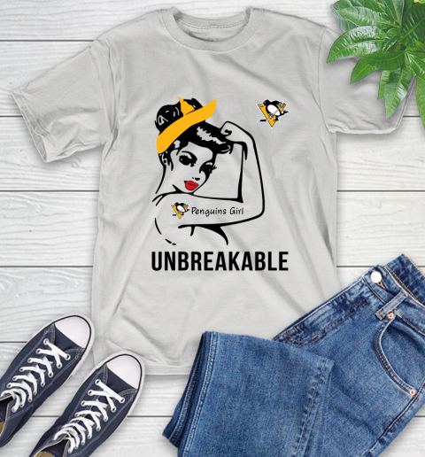 NHL Pittsburgh Penguins Girl Unbreakable Hockey Sports T-Shirt