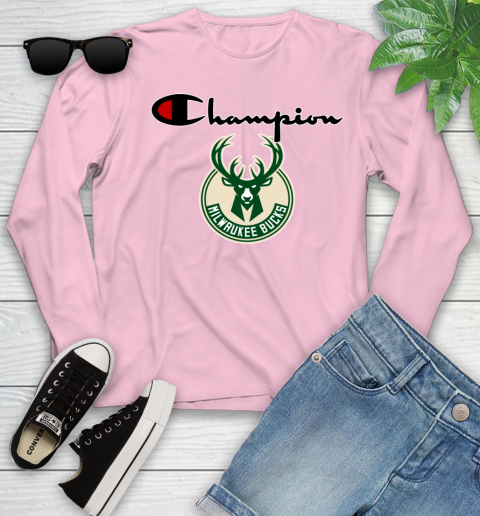 NBA Basketball Milwaukee Bucks Champion Shirt Youth Long Sleeve 8