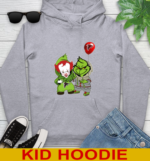 Atlanta Falcons Baby Pennywise Grinch Christmas NFL Football Youth Hoodie 6
