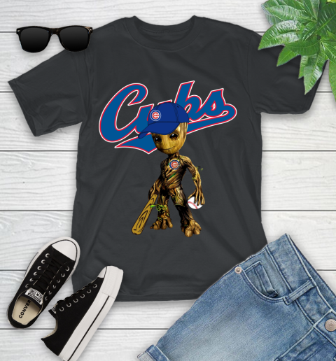 MLB Chicago Cubs Groot Guardians Of The Galaxy Baseball Youth T-Shirt 2