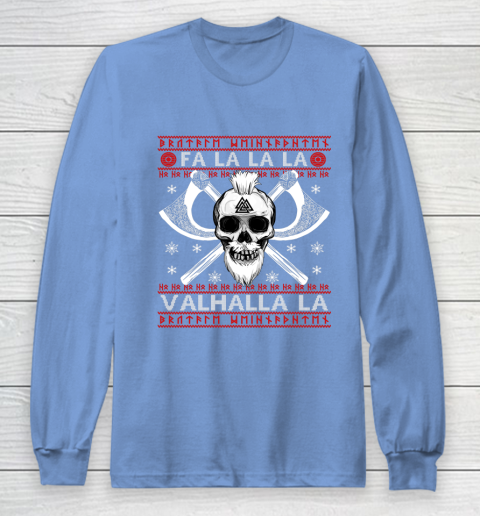 Ugly Christmas Sweater Fa La La Valhalla Viking Long Sleeve T-Shirt 8