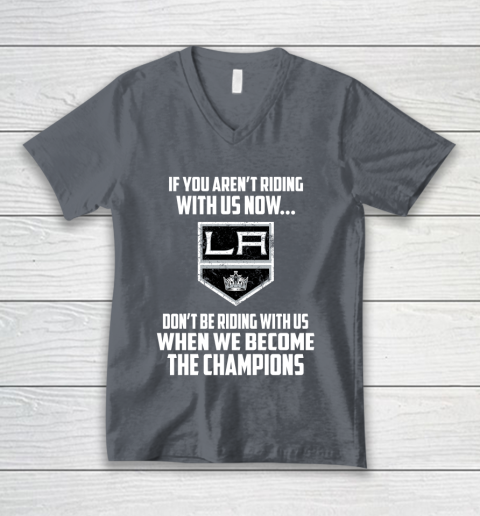 NHL Los Angeles Kings Hockey We Become The Champions V-Neck T-Shirt 4