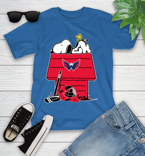 Washington Capitals NHL Hockey Snoopy Woodstock The Peanuts Movie Youth T-Shirt 9