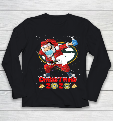 Green Bay Packers Funny Santa Claus Dabbing Christmas 2020 NFL Youth Long Sleeve