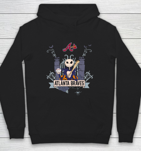 MLB Atlanta Braves Baseball Jack Skellington Halloween Hoodie