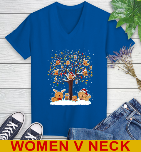Chow Chow dog pet lover light christmas tree shirt 81