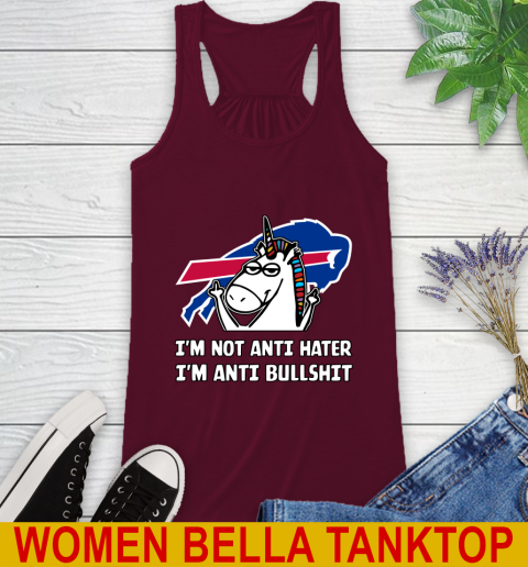 Buffalo Bills NFL Football Unicorn I'm Not Anti Hater I'm Anti Bullshit Racerback Tank 3