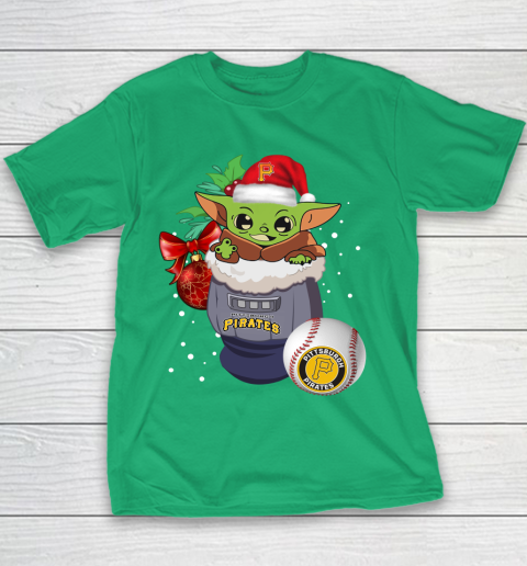 Pittsburgh Pirates Christmas Baby Yoda Star Wars Funny Happy MLB Youth T-Shirt