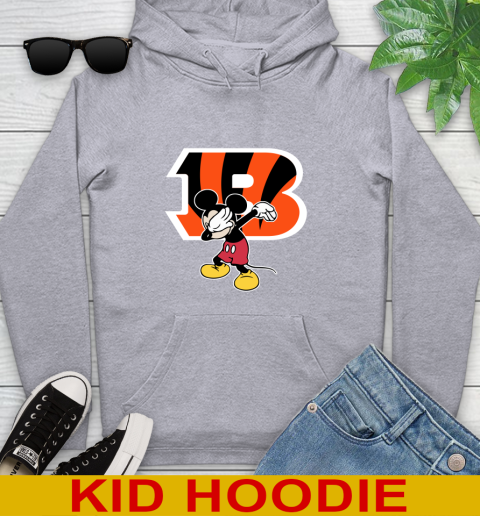 Cincinnati Bengals NFL Football Dabbing Mickey Disney Sports Youth Hoodie 6