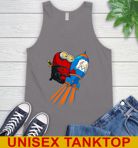 MLB Baseball Miami Marlins Deadpool Minion Marvel Shirt Tank Top 6