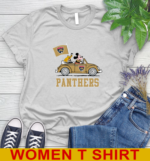 NHL Hockey Florida Panthers Pluto Mickey Driving Disney Shirt Women's T-Shirt