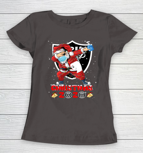 Oakland Raiders Funny Santa Claus Dabbing Christmas 2020 NFL Women's T-Shirt 7