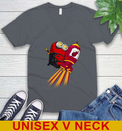 NBA Basketball Miami Heat Deadpool Minion Marvel Shirt V-Neck T-Shirt 4