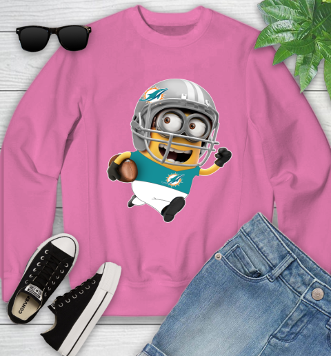 NFL Miami Dolphins Minions Disney Football Sports Youth Sweatshirt 7