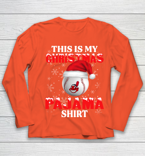 Cleveland Indians This Is My Christmas Pajama Shirt MLB Youth Long Sleeve 3