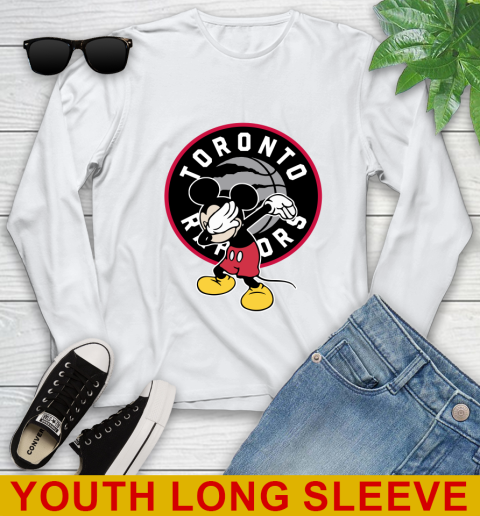 Toronto Raptors NBA Basketball Dabbing Mickey Disney Sports Youth Long Sleeve